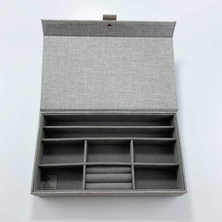 Grey Linen Fabric Jewellery Storage Boxes - Custom Packaging | Boxes ...