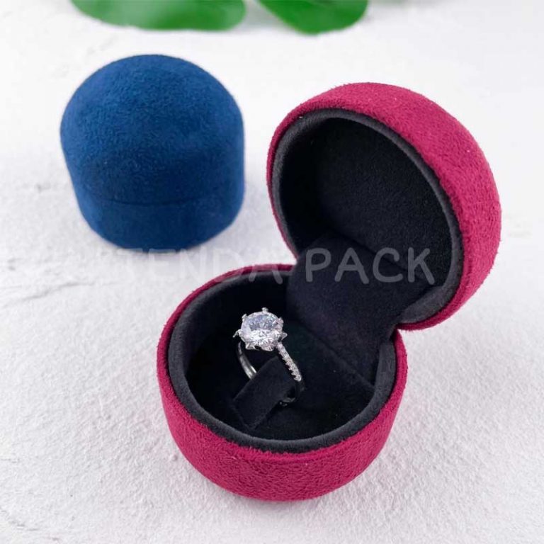 Domed Round Shape Engagement Wedding Ring Box - Custom Packaging ...