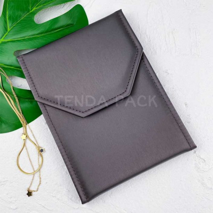 Pu Leather Pearl Folder Necklace Pouch Display Folder - Custom ...
